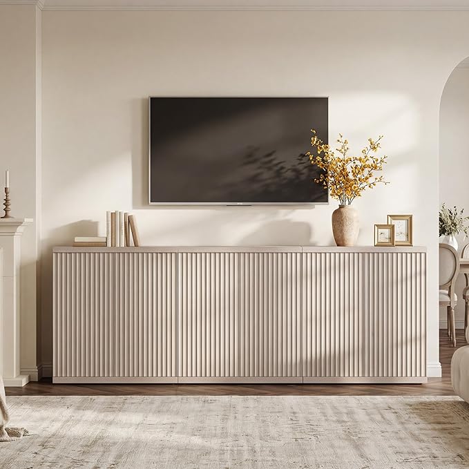 SICOTAS Buffet Cabinet with Storage Accent Sideboard Modern Credenza with Doors - Image 2