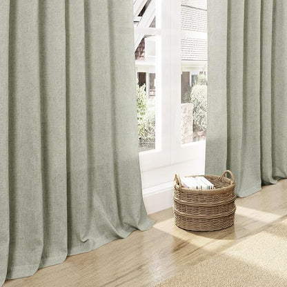 Sage Green Curtains 84 Inch Length 2 Panels Back Tab Rod Pocket Light Filtering - Image 5