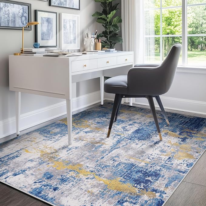 RELEANY Washable 4'x5' Abstract Area Rug - Image 2