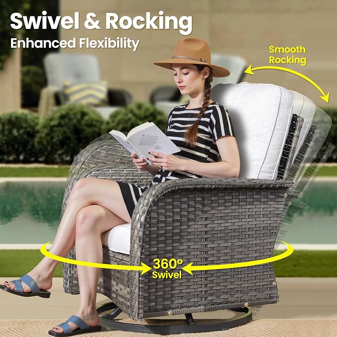 ovios 5-Piece Patio Furniture Set, Outdoor Wicker Sofa - Image 2