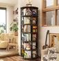 Aheaplus 6 Tier Rotating Bookshelf Tower, Revolving Bookcase, 360° Round by Aheaplus