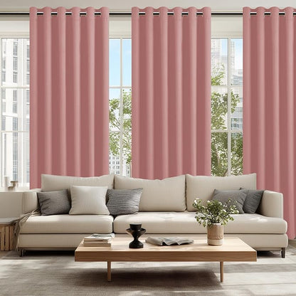 Room Darkening Curtains for Bedroom, 70 x 84 Inches, Dusty Rose | Thermal - Image 6