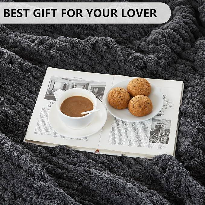 L'AGRATY Chunky Knit Throw Blanket - Image 8