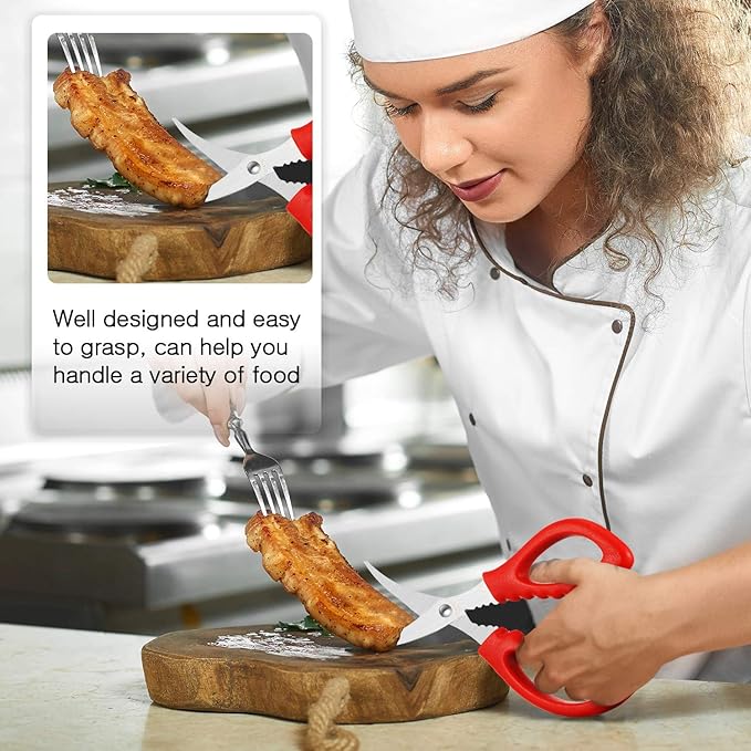 Honoson Kitchen Seafood Scissors Multifunctional Stainless Steel Shears Seafood Fish Crab Shrimp Lobster Scissors for Kitchen Peeling Tools