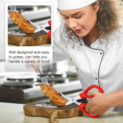 Honoson Kitchen Seafood Scissors Multifunctional Stainless Steel Shears Seafood Fish Crab Shrimp Lobster Scissors for Kitchen Peeling Tools