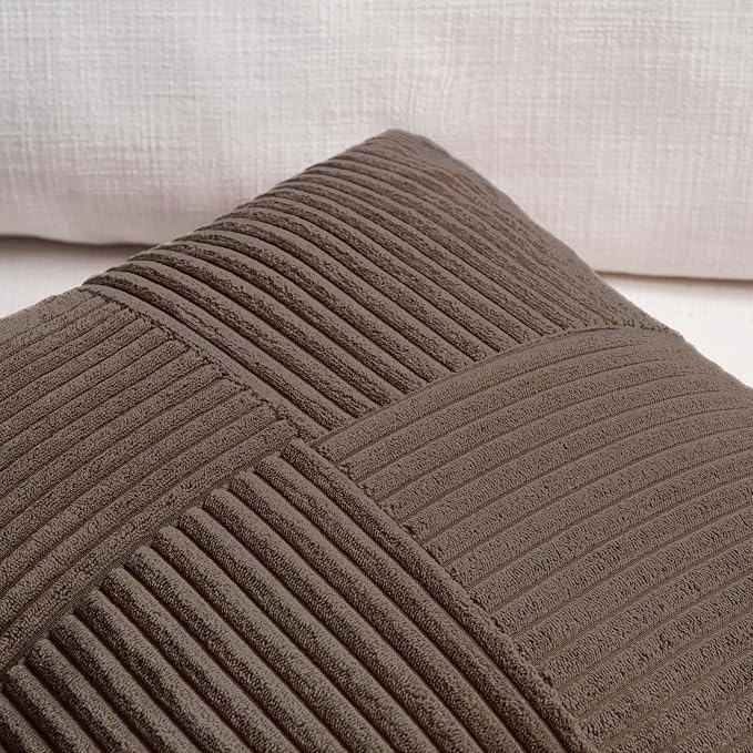 Fancy Homi 2 Packs Dark Brown Euro Decorative Throw Pillow Covers 28x28 Inch - Image 3