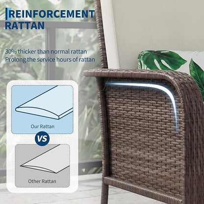 2-Piece Outdoor Patio Furniture Set, All-Weather Rattan Chairs - Image 3