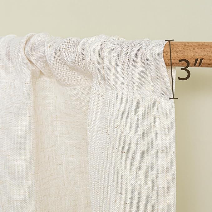 MYSKY HOME Linen Curtains 30 Inch Length - Image 5