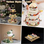 Set of 7 Gold Cake Stands Metal Dessert Display Holder Round 3 Tier Cupcake Stand Serving Tray Platter Cake Pedestal Stand for Party Weddings Birthday Baby Showers Anniversary