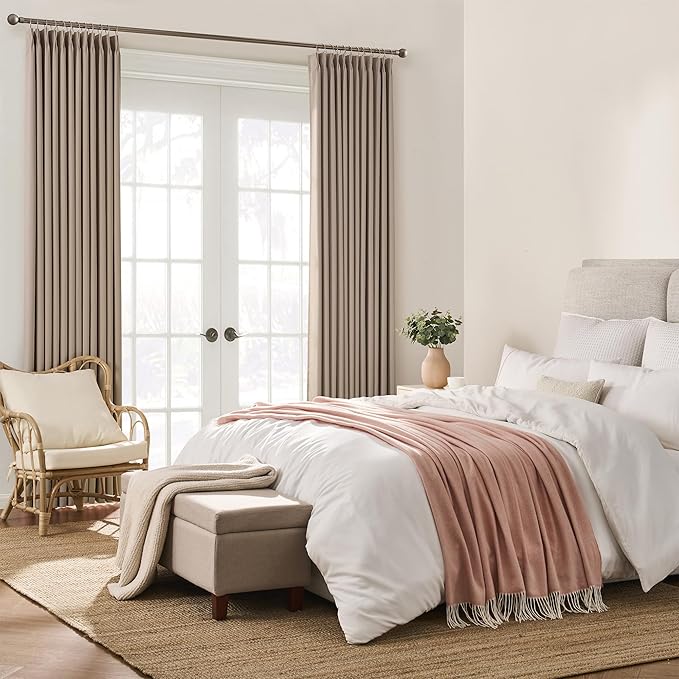 Pinch Pleated Window Curtain Panels 138 Inches Long Light Blocking Solid - Image 4