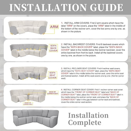100% Waterproof Sectional Recliner Couch Covers - Image 7
