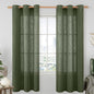 Linen Semi Sheer Curtains 72 Inches Long by LAMIT