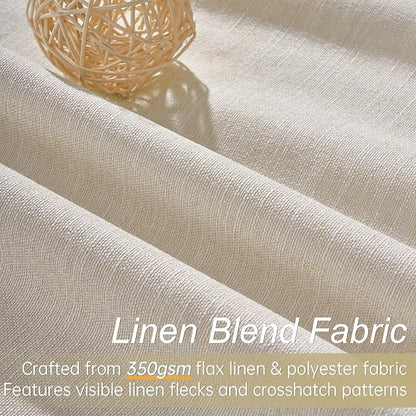 Topfinel Beige White 100% Blackout Curtains 72 Inches Long 2 Panels - Image 2
