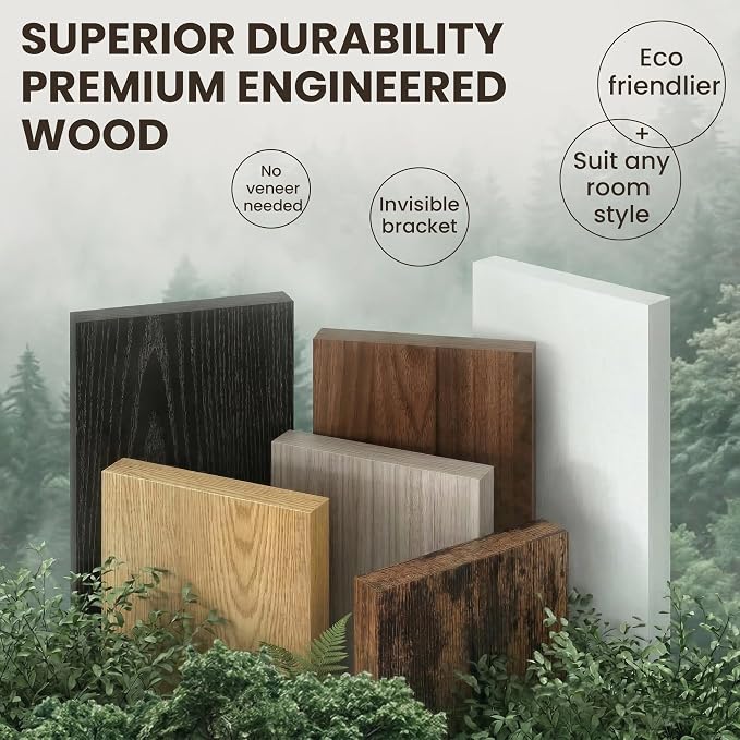 Dreamland Floating Shelves for Wall, 2 Pack Rustic Wooden Wall Shelves - Image 7