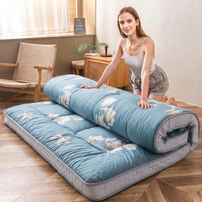 MAXYOYO Floral Printed Futon Mattress, Japanese Floor Mattress Quilted Bed by MAXYOYO