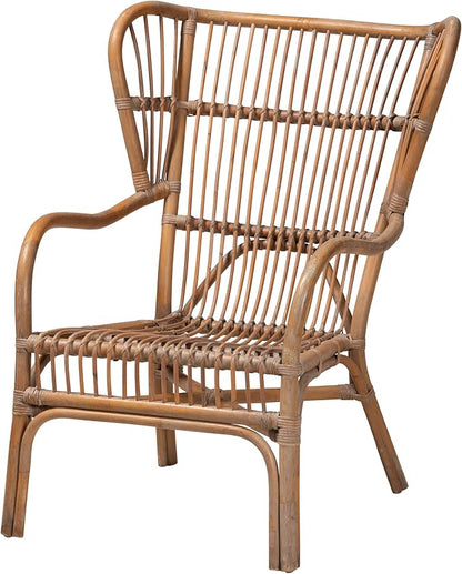 bali & pari Lamaria Natural Rattan Chair and Footstool, 2-Piece Set - Image 2