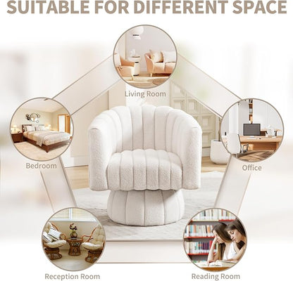 Swivel Accent Barrel Chair Set of 2- Cute Comfy Small Round 360° Arm Chair - Image 5
