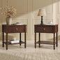 AMERLIFE 24" Walnut Nightstand Set of 2, Vintage Bedside Table by AMERLIFE