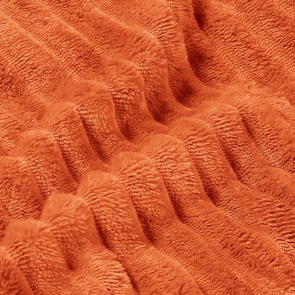 BEDELITE Ribbed Jacquard Burt Orange King Size Blanket - Image 5