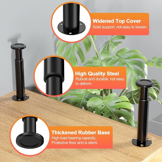 Wlrrcwdttc 4 Pcs Metal Adjustable Furniture Legs 4.72-7.87 inch, Adjustable - Image 6