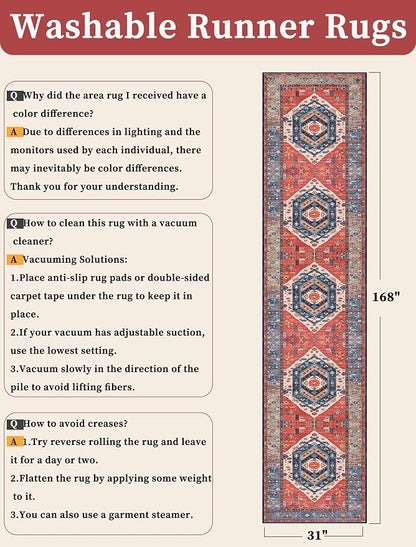 SERISSA 2'6"x14' Washable Non Slip Boho Runner Rug - Image 6