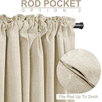 Faux Linen Total Blackout Curtains - Image 4