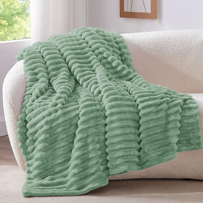 BEDELITE Ribbed Twin Blanket for Couch & Bed, Warm Yet Lightweight, Ribbed - Image 2