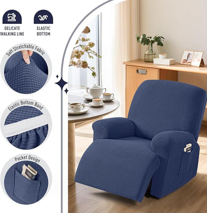 TAOCOCO Recliner Cover 4-Pieces, Recliner Stretch Sofa Slipcover, Recliner - Image 3
