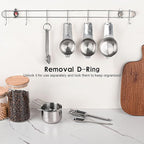 Measuring Cups and Spoons Set, 18/8 Stainless Steel Measuring Cups and Spoons set 17, Metal 7 Metric Measure Cups and 9 Dry Measure Spoons with 1 Leveler for Kitchen & Baking