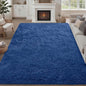 9x12 Area Rug Living Room Bedroom: Fluffy Plush Shag Carpet Blue | by Luxturiy