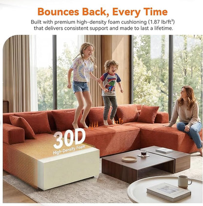 MONVANE 141" U Shaped Cloud Sectional Couch - Image 7