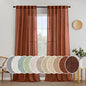 MIULEE Burnt Orange Fall Linen Curtains 52x96 Inch by MIULEE