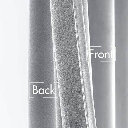MIULEE Greyish White Velvet Blackout Curtains 52x90 inches 2 Panels | Luxury - Image 6