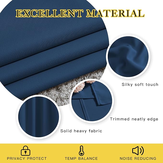 NICETOWN Blackout Sliding Door Curtains 84 inch Length 2 Panels - Image 3