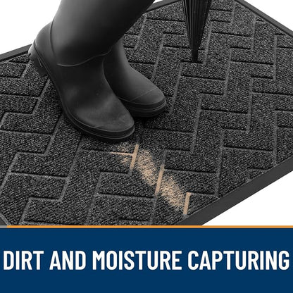 OLANLY Front Door Mat Outside 71x47, All-Season Absorbent Rubber Doormat | Black - Image 7