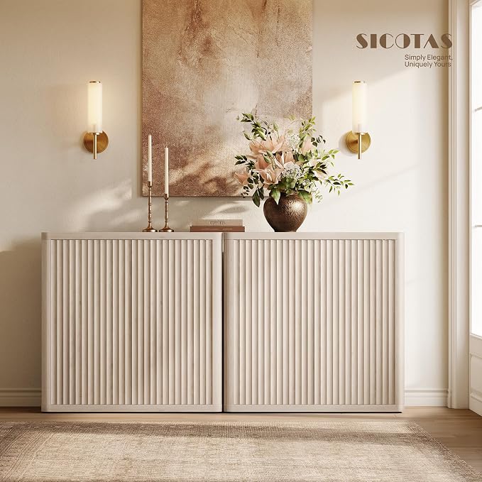 SICOTAS Buffet Cabinet with Storage 103.8" Sideboard Accent Modern Credenza - Image 3