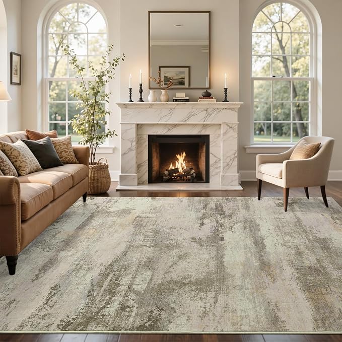 4x6 Ft Abstract Area Rugs for Living Room, Soft Non-Slip Modern Washable Rugs - Image 3
