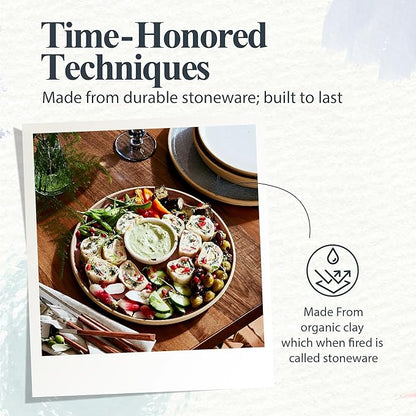 Portmeirion Minerals 10.5" Dinner Plate, Rose Quartz - Modern Stoneware Plate, Artisan-Crafted with Gentle Curves, Durable & Stylish for Dining, Microwave & Dishwasher Safe - Made in Portugal