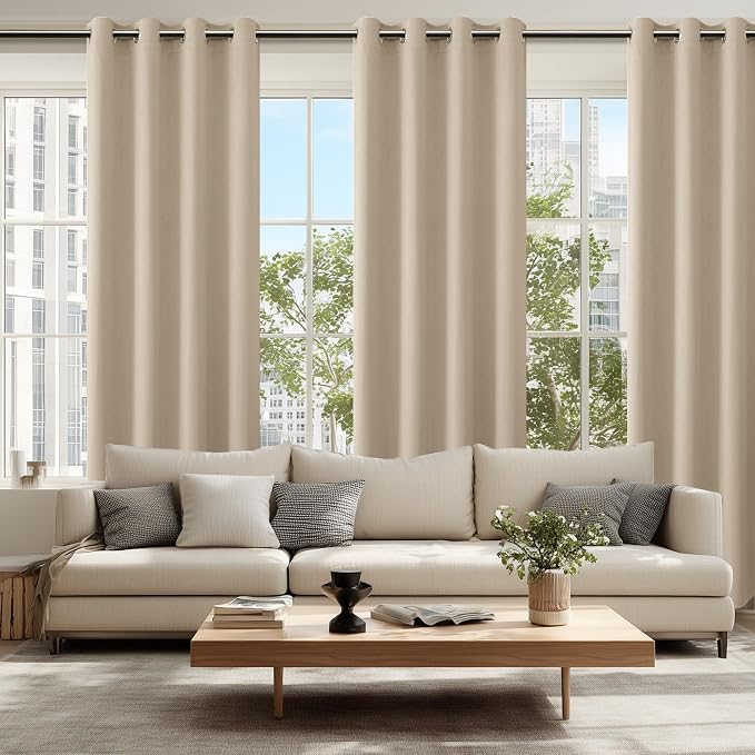 Blackout Curtains for Bedroom, 52 x 96 Inches Long, Taupe 2 Panels | Thermal - Image 6