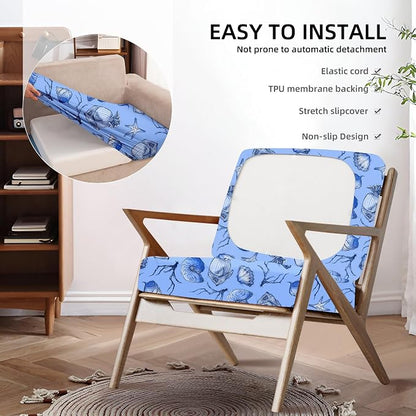 8Pcs Outdoor Cushion Covers, Elastic Patio Cushion Covers | Washable, - Image 5