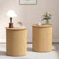 AVZEAR Small Round Side Table Fluted Night Stand Set of 2, Modern Boho End Table by AVZEAR