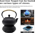 Japanese Tetsubin Tea Kettle Set with Cups, Cast Iron Teapot with Stainless Steel Infuser and Enameled Interior (900ml)