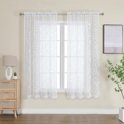 Furman Sheer Curtains 63 inch Length by OWENIE