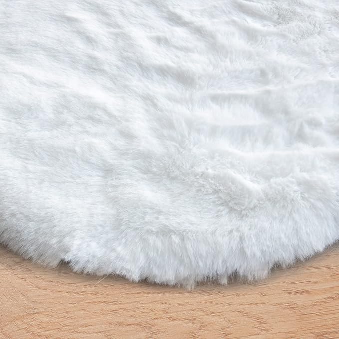ORINOVA White Faux Bunny Fluffy Fur Rug Washable Area Rugs - Image 9