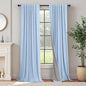 Light Blue Black Out Curtains 96 Inches Long by Pitalk