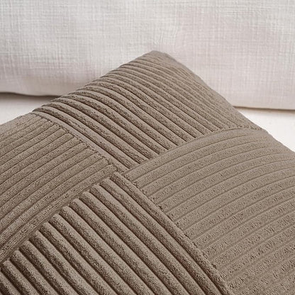 Fancy Homi Set of 2 Light Brown Lumbar Decorative Throw Pillow Covers 16x26 Inch - Image 3