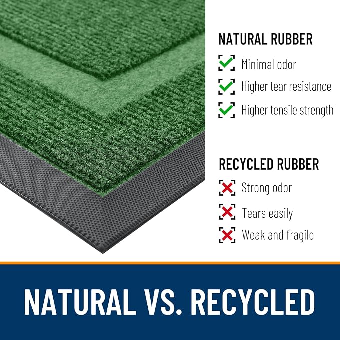 OLANLY Front Door Mat Outside 33x21, All-Season Heavy-Duty Rubber Doormat | - Image 4