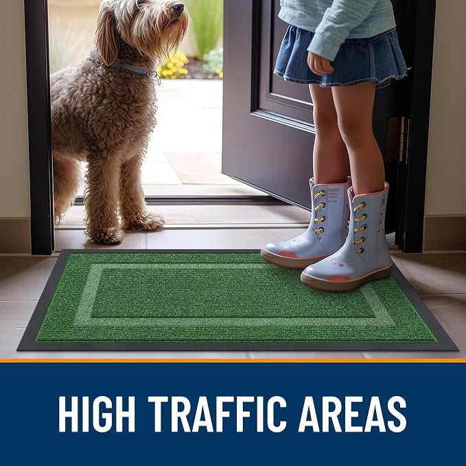 OLANLY Front Door Mat Outside 33x21, All-Season Heavy-Duty Rubber Doormat | - Image 7