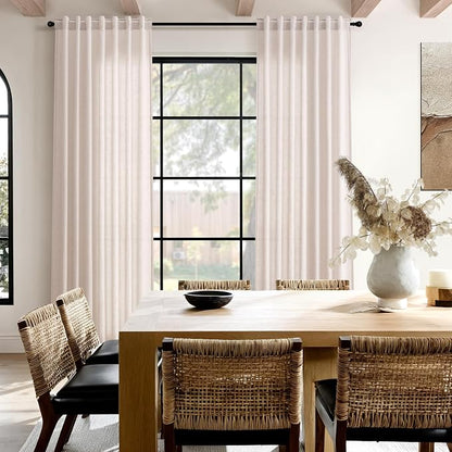 Natural White Linen Curtains 90 Inches Long - Image 8