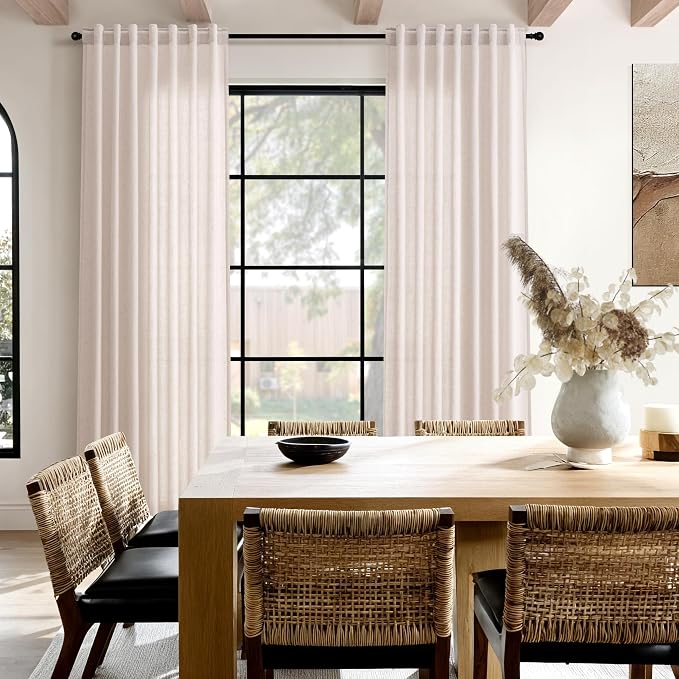 Natural White Linen Curtains 120 Inches Long - Image 8